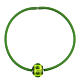 Charm vert simple pour bracelet verre de Murano et argent 925 s3