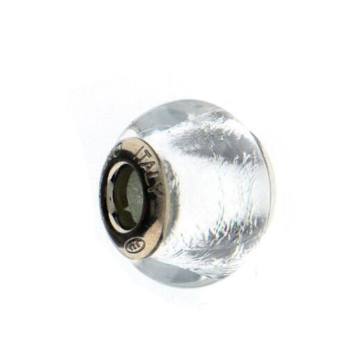 Berloque para pulseira prata simples vidro de Murano e prata 925 1