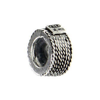 Spacer charm, 800 silver, rope pattern 1