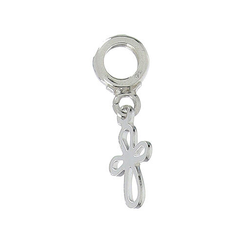 Rounded cut-out cross, dangle charm, 925 silver 2