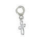 Rounded cut-out cross, dangle charm, 925 silver s2