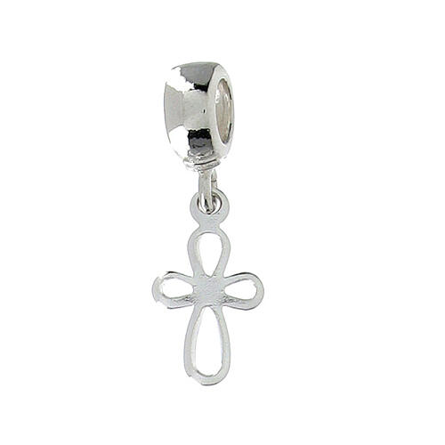 925 silver beveled cross pendant with loop 1