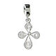 Filigree drop-shaped cross, dangle charm, 800 silver s5