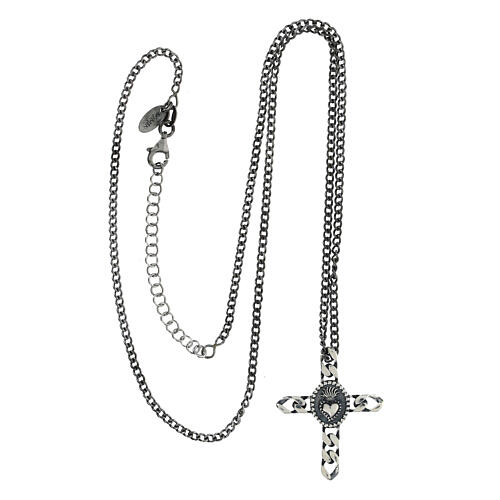 Amen necklace with Sacred-Heart cross, 925 silver 3