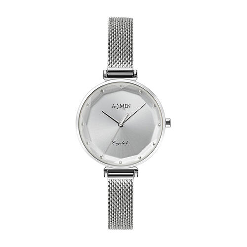 AMEN Crystal watch, silver, 33 mm 1