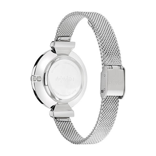 Uhr, "Crystal", AMEN, Silber/Schwarz, 33 mm 3