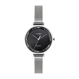 AMEN Crystal watch, black, 33 mm