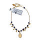 Single decade rosary bracelet of gold plated 925 silver and 0.08 in blue crystal beads s1