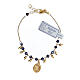 Single decade rosary bracelet of gold plated 925 silver and 0.08 in blue crystal beads s2