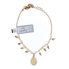 Bracciale decina cristallo bianco 2 mm argento 925 dorato