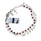Single decade rosary bracelet of 925 silver and 0.08 in red crystal beads s1