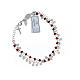 Single decade rosary bracelet of 925 silver and 0.08 in red crystal beads s2