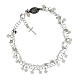Single decade rosary bracelet of 925 silver and 0.08 in white crystal beads s2