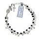 Single decade rosary bracelet of 925 silver and 0.08 in black crystal beads s2