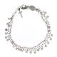 Single decade rosary bracelet of 925 silver and 0.08 in pink crystal beads s2