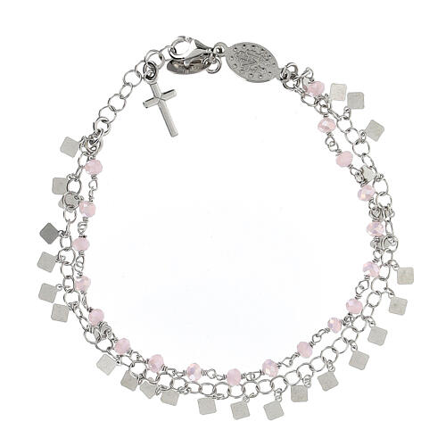 Bracciale argento 925 cristallo rosa 2 mm 2