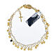 Single decade rosary bracelet, 0.08 in white crystal beads and gold plated 925 silver s1
