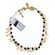 Single decade rosary bracelet, 0.08 in black crystal beads and gold plated 925 silver s1