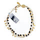 Single decade rosary bracelet, 0.08 in black crystal beads and gold plated 925 silver s2