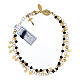 Bracciale argento 925 dorato e cristallo nero 2 mm s1