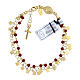Single decade rosary bracelet, 0.08 in red crystal beads and gold plated 925 silver s1