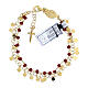 Single decade rosary bracelet, 0.08 in red crystal beads and gold plated 925 silver s2