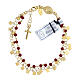 Bracciale argento 925 dorato 2 mm cristallo rosso cremisi s1