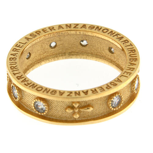 Rosenkranzring von Agios, 925er Silber vergoldet, weiße Zirkone 5