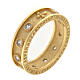 Agios rosary ring, gold plated 925 silver, white rhinestones s1
