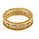 Agios rosary ring, gold plated 925 silver, white rhinestones s3