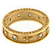 Agios rosary ring, gold plated 925 silver, white rhinestones s4