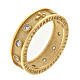 Benedictus rosary ring, gold plated 925 silver, white rhinestones s1