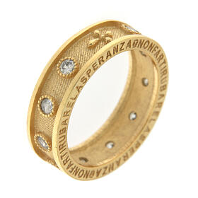 Agios rosary ring silver 925 gold white zircons