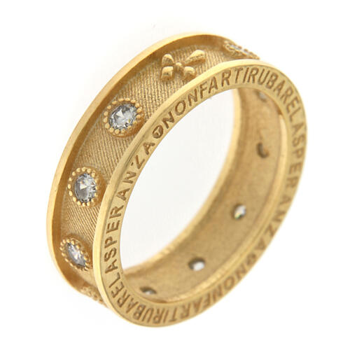 Agios rosary ring silver 925 gold white zircons 3