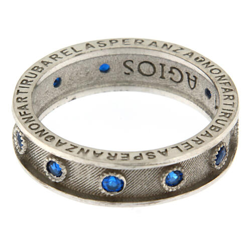 Rosenkranzring von Agios, 925er Silber rhodiniert, saphirblaue Zirkone 4