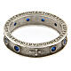 Agios rosary ring, rhodium-plated 925 silver, sapphire rhinestones s3