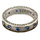 Agios rosary ring, rhodium-plated 925 silver, sapphire rhinestones s4