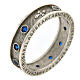 Agios rhodium rosary ring cubic zirconia sapphire 925 silver s1