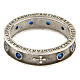 Agios rhodium rosary ring cubic zirconia sapphire 925 silver s3