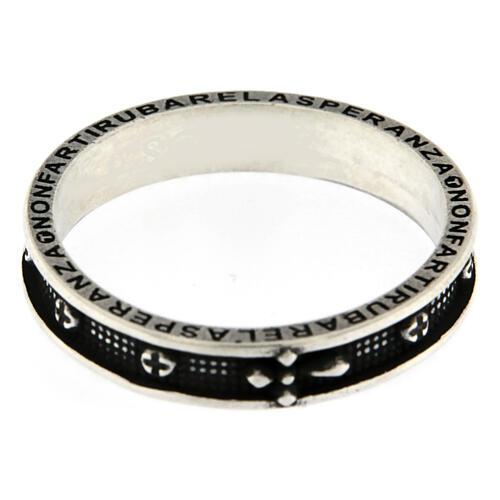 Anillo rosario Benedictus rodiado bruñido plata 925 4