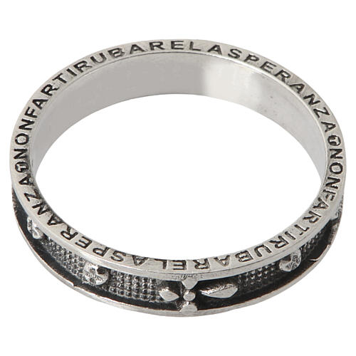 Anello rosario Benedictus rodio brunito argento 925 3