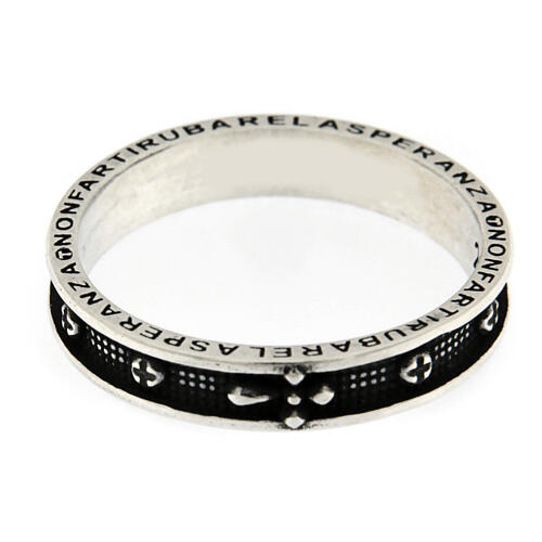 Benedictus rosary ring burnished rhodium 925 silver 5