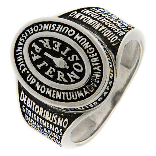 Anello Paternoster rodiato Agios argento 925 1