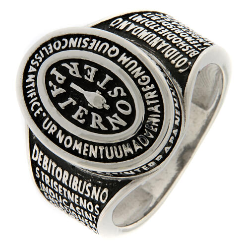 Agios rhodium-plated Paternoster ring in 925 silver 1