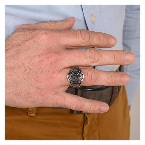 Agios rhodium-plated Paternoster ring in 925 silver 2