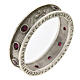 Agios rosary ring, rhodium-plated 925 silver, ruby red rhinestones s1