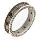 Agios rosary ring, rhodium-plated 925 silver, ruby red rhinestones s2