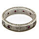 Agios rosary ring, rhodium-plated 925 silver, ruby red rhinestones s4