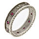 Agios rosary ring, rhodium-plated 925 silver, ruby red rhinestones s1