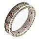 Agios rosary ring, rhodium-plated 925 silver, ruby red rhinestones s2